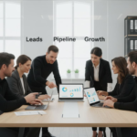 Team comparing CRM tools in a modern office