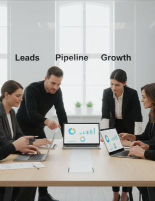 Team comparing CRM tools in a modern office