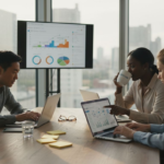 Team viewing social media analytics dashboard