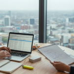 Colleagues planning in UK small business office