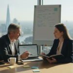 Mentor and mentee meeting in London office