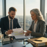 Business owner reviewing employment contract