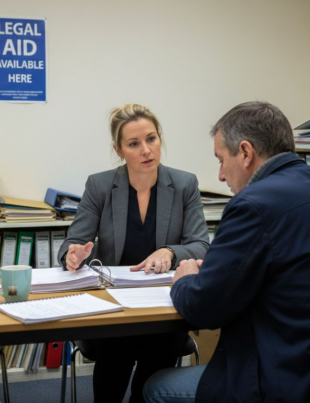 Solicitor and client in Legal Aid centre