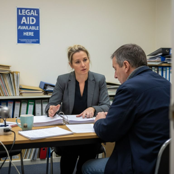 Solicitor and client in Legal Aid centre