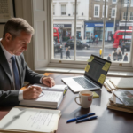 Solicitor reviewing home buying conveyancing documents