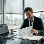 Business owner reviewing UK LLP paperwork