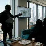 UK property valuer meets clients in office