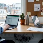 Managers working with business automation software