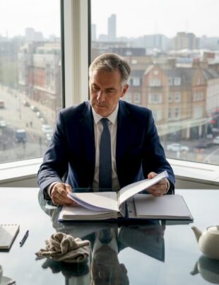 Solicitor and client discuss fees in city office