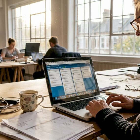 Small business owner at work in UK studio