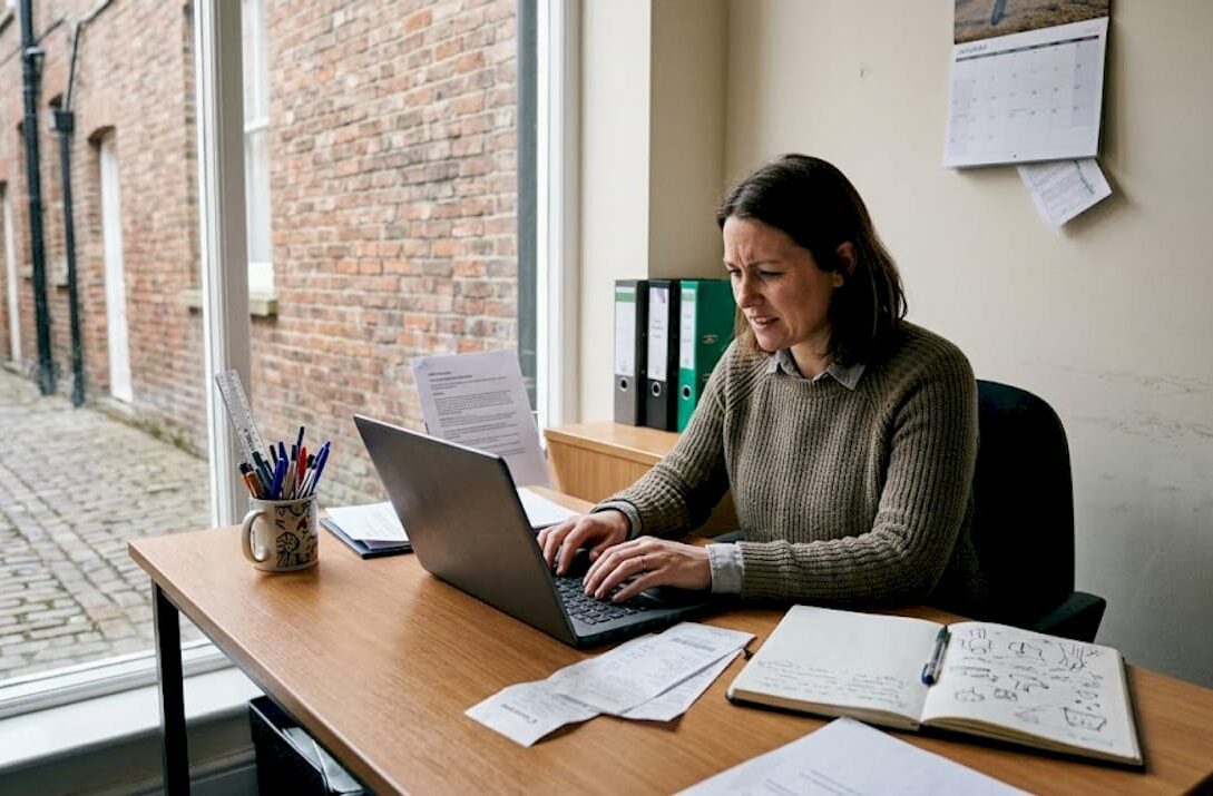 Business owner updates GDPR policy in office