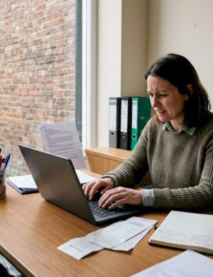 Business owner updates GDPR policy in office