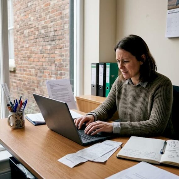 Business owner updates GDPR policy in office