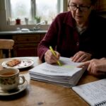 Leaseholders reviewing RTM paperwork in kitchen